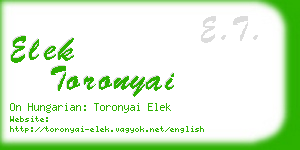 elek toronyai business card